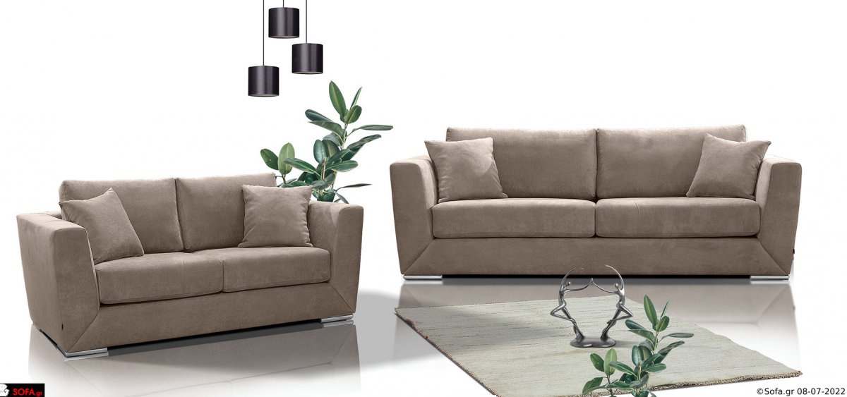 γκρί καναπές με ψηλό μπράτσο