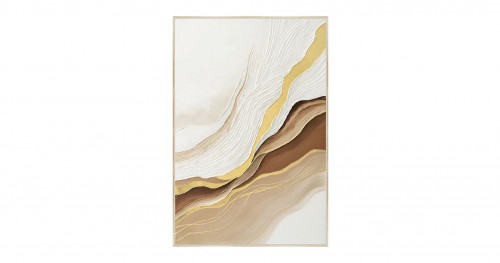 Πίνακας Αφηρημένο Εκρού/ Καφέ/ Χρυσό  16-30109