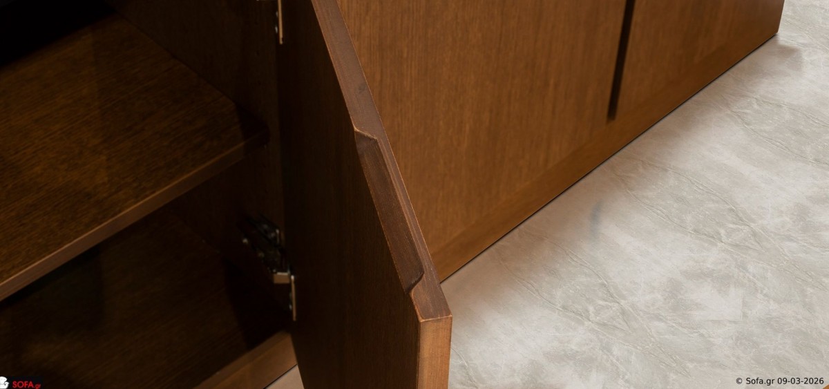 Μοντέρνος ξύλινος μπουφές τραπεζαρίας Sky με καθαρές γραμμές και μεγάλους αποθηκευτικούς χώρους για σύγχρονο καθιστικό ή τραπεζαρία