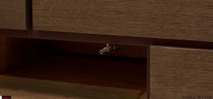 Εσωτερική όψη συρταριού μπουφέ Symmetry με ποιοτικό μηχανισμό κύλισης για ομαλή καθημερινή χρήση