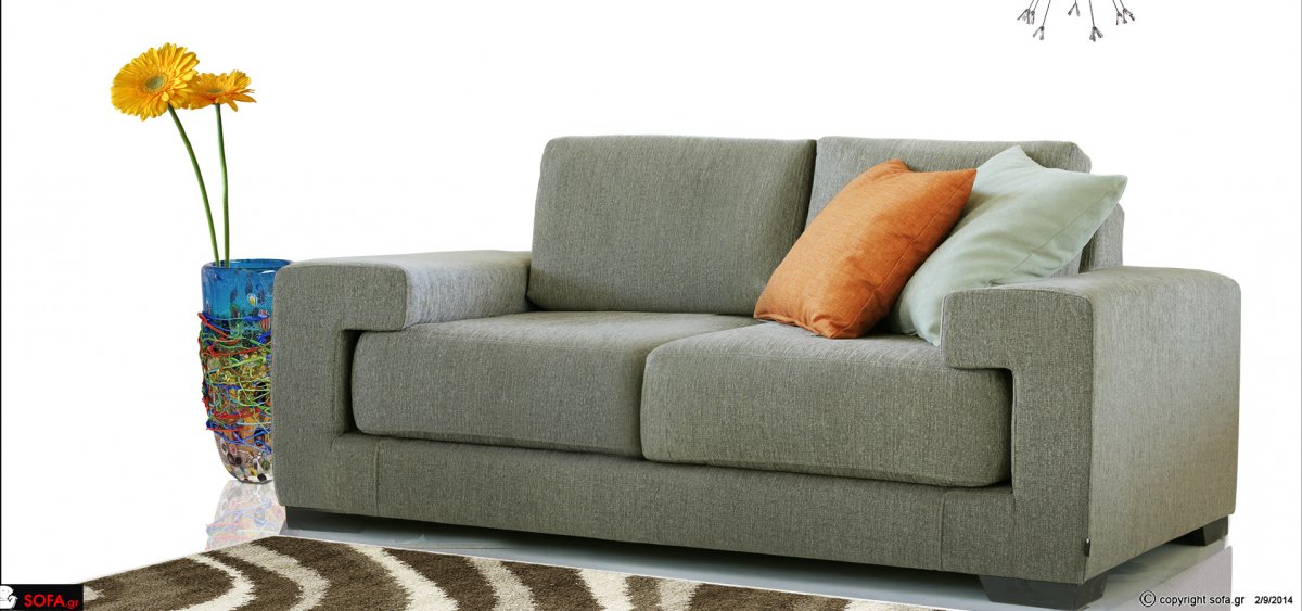 διθέσιος καναπές σε γκρι αποχρωση