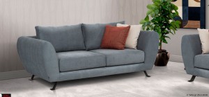 Διθέσιος καναπές Σύμβολο Black Edition για μοντέρνο σαλόνι, με μαύρα μεταλλικά πόδια, minimal design και ελληνική ποιοτική κατασκευή