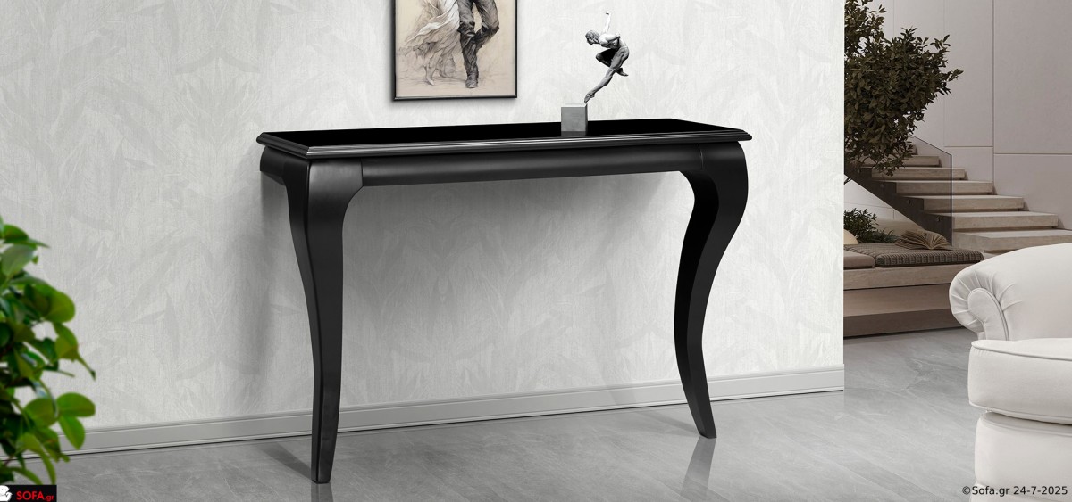 Επιπλο υποδοχής σε μπαρόκ γραμμή, μαύρη λάκα
