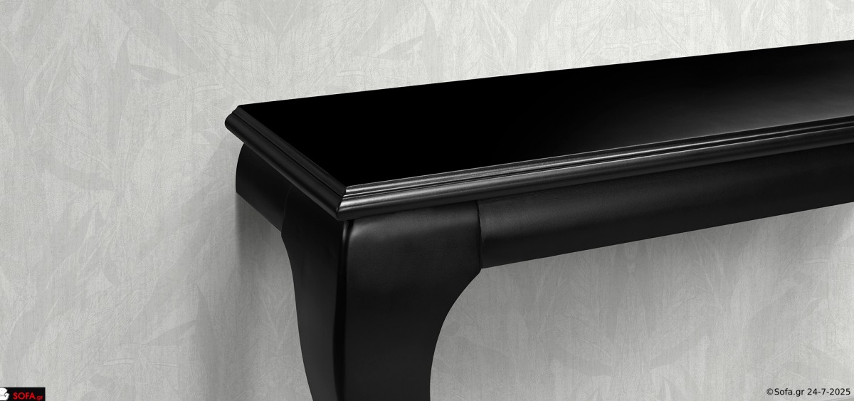 Επιπλο υποδοχής σε μπαρόκ γραμμή, μαύρη λάκα