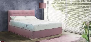 Μονό κρεβάτι υφασμάτινο με καπιτονέ κεφαλάρι και ύφασμα αποσπώμενο