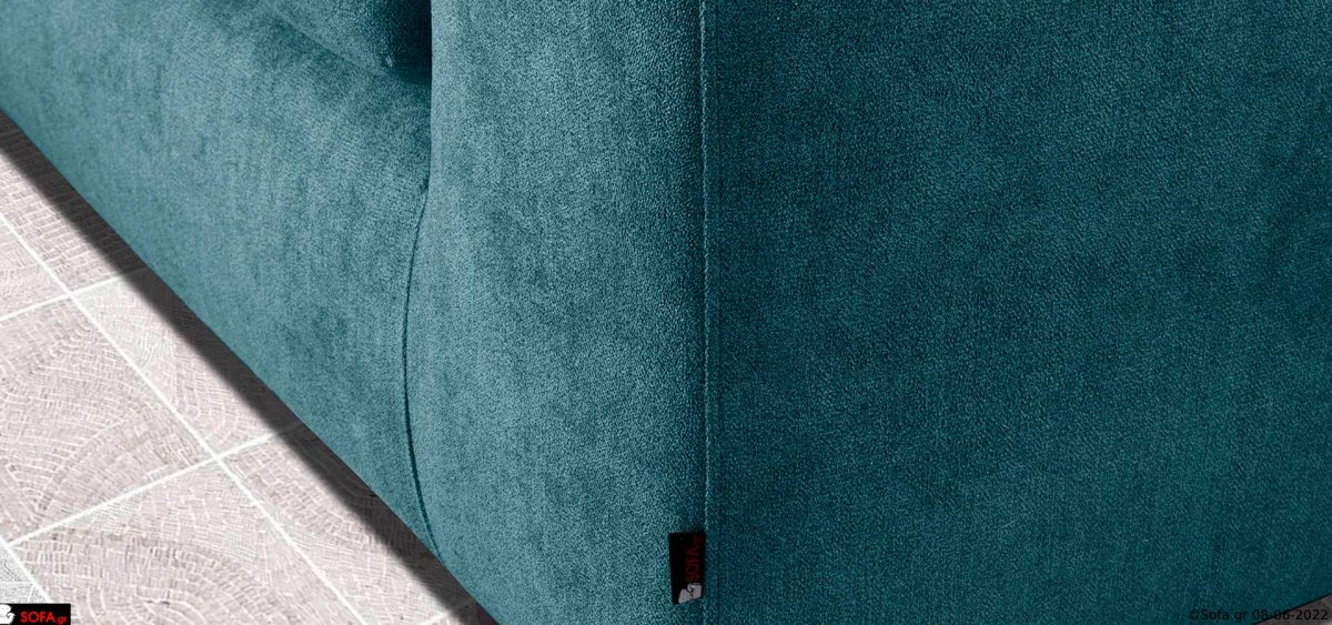 Γωνία καναπές με καραμέλες αμφίπλευρης τοποθέτησης 2 τεμαχίων και μασίφ σκελετό από ξύλο οξιάς.