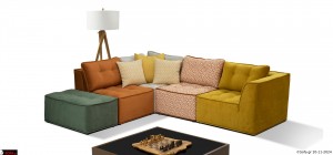 πολύχρωμος καναπές σε πέντε κομμάτια