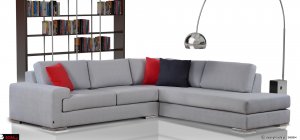 Μονέρνος καναπές γωνία με σκληρά μαξιλάρια και ιδιαιτερο μπράτσο