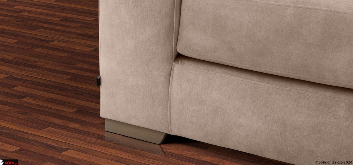 Γωνιακός καναπές με εκμεταλλεύσιμο κάθισμα στην γωνία