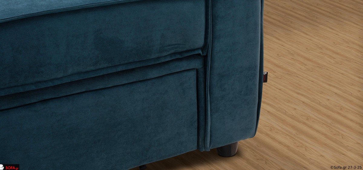 γωνιακός καναπές-κρεβάτι με πλούσια επένδυση και μοντέρνα διακόσμηση σαλονιού. Υφασμα αδιάβροχο αλέκιαστο  και εργονομικός σχεδιασμός.