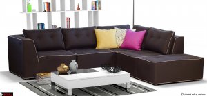 πολυμορφικος μοντέρνος industrial γωνιακος καναπές σε μαύρο χρώμα