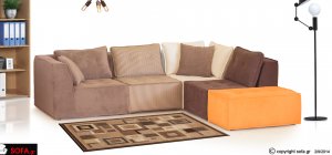 πολυμορφικός καναπές σε καφέ αποχ΄ρωσειςπου αλλάζει γωνία