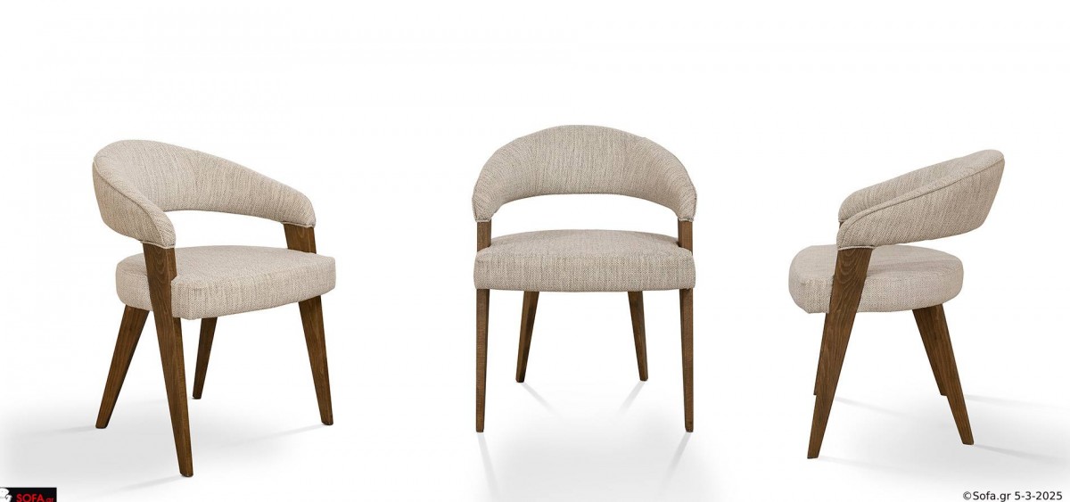 μοντερνα καρεκλα με ξυλο και υφασμα