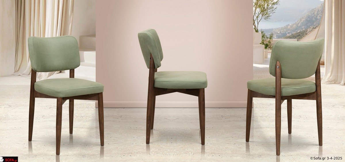 καρέκλα με μαλακή πλάτη και κάθισμα και μασίφ ξύλο οξιάς