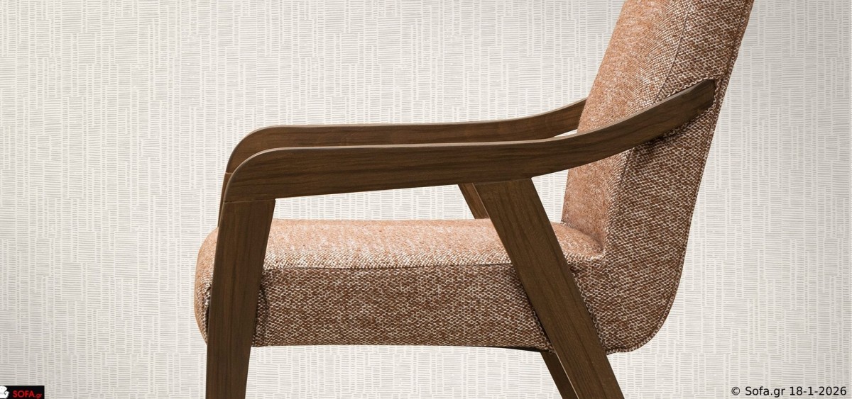 Τραπεζαρία Symmetry με επεκτεινόμενο τραπέζι από καπλαμά δρυς, σταθερή βάση μασίφ ξύλου και καρέκλες με υφασμάτινο κάθισμα σε σύγχρονο χώρο