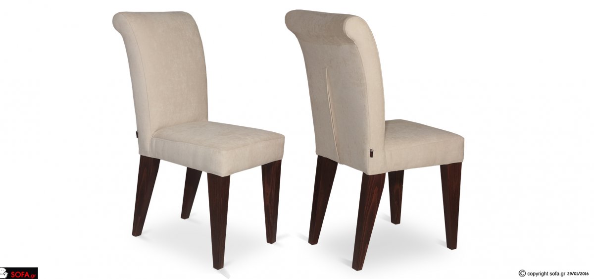 καρέκλα υφασμάτινη με αποσπώμενο ύφασμα και κλίση στην πλάτη και σκελετό μασίφ οξιά