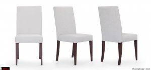 Υφασμάτινη καρέκλα απο μασίφ οξιά,με τετράγωνη ημίψηλη ίσια πλάτη