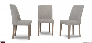 υφασμάτινη καρέκλα μασίφ οξιάς με καμπύλη αναπαυτική πλάτη