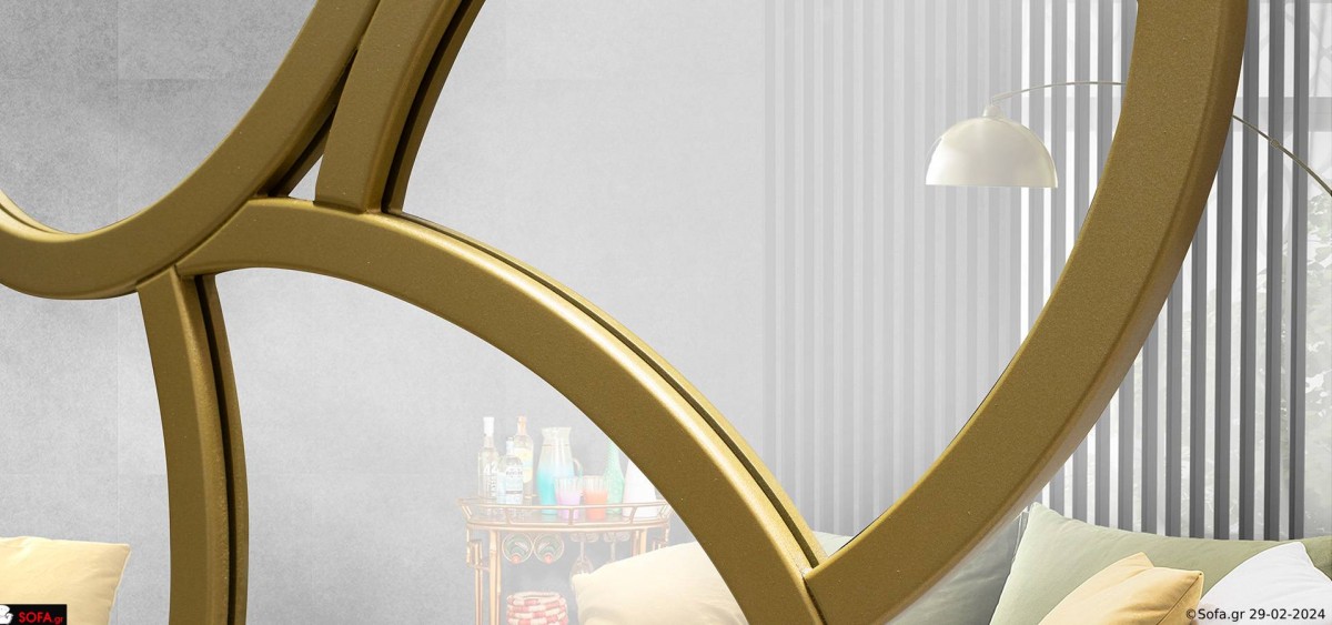 μικρός καθρέφτης με μεταλική υφή και χρώμα 