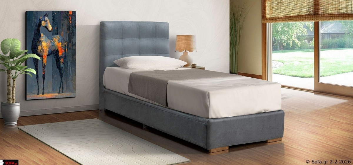 Κρεβάτι Floral με συρόμενο δεύτερο κρεβάτι, υφασματινο και πρακτική λύση φιλοξενίας