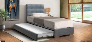 Κρεβάτι Floral με συρόμενο δεύτερο κρεβάτι, υφασματινο και πρακτική λύση φιλοξενίας