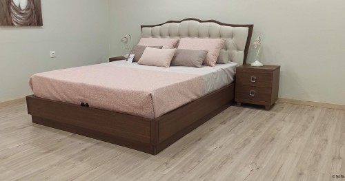 Κρεβάτι Natura με 2 κομοδίνα και αποθηκευτικό χώρο - Ετοιμοπαράδοτο