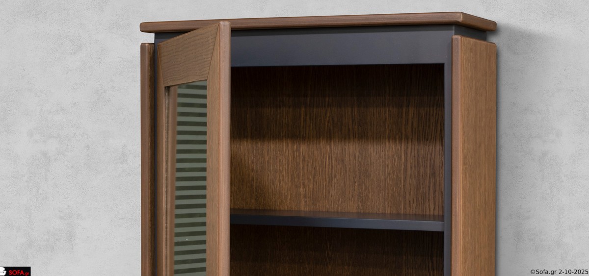 χειροποίητη κρεβατοκάμαρα Open με ξύλινο κρεβάτι, κομοδίνο και συρταριέρα σε μοντέρνο στυλ