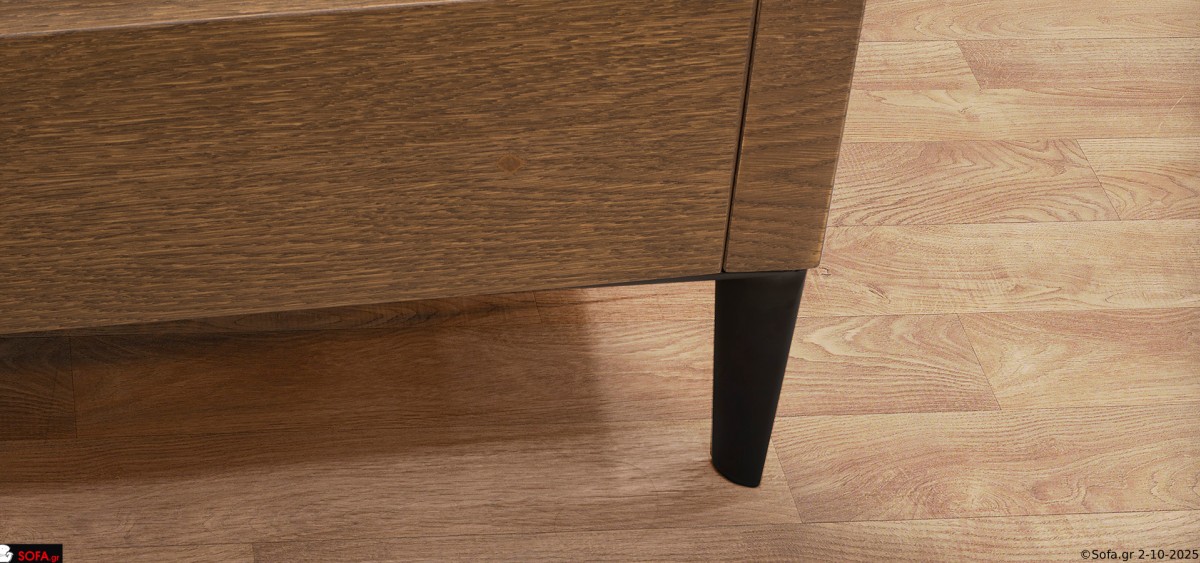 χειροποίητη κρεβατοκάμαρα Open με ξύλινο κρεβάτι, κομοδίνο και συρταριέρα σε μοντέρνο στυλ