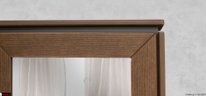 Καθρέφτης συρταριέρας Open με ξύλινο πλαίσιο και χειροποίητη λεπτομέρεια.