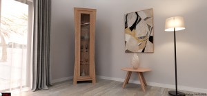 Κρυσταλιέρα μονόφυλλη Ronda μικρη κρυσταριλερα μοντερνα με ξανθο ξυλο