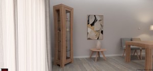 Κρυσταλιέρα μονόφυλλη Ronda πλαινό κρυσταλιερα με τζαμια και στο πλαι με καμπύλες στο ξύλο