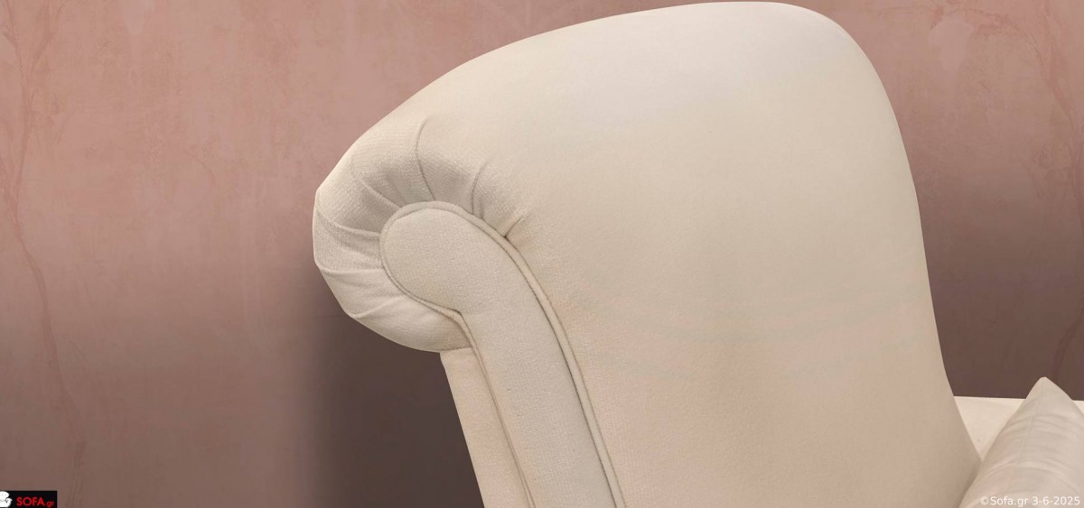 Μπερζέρα από ξύλο οξιάς και πλάτη από λάτεξ. Με καθίσματα τύπου 6000, σε καφέ χρωματισμούς.