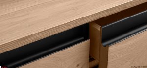 Πλαϊνή όψη μπουφέ Prestige με minimal αισθητική, στρογγυλεμένες ακρες και στιβαρή ξύλινη κατασκευή για σύγχρονους χώρους