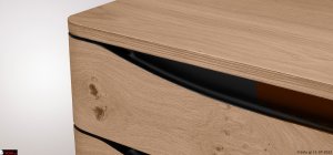 Λεπτομέρεια συρταριού μπουφέ Prestige 120 με μαύρη λάκα και καθαρές γραμμές