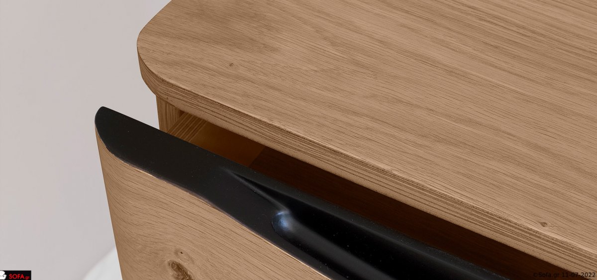 Μπουφές Prestige 120 εκ. από μασίφ ξύλο με minimal design και μαύρες λεπτομέρειες λάκας