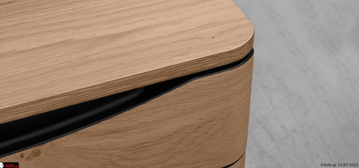 Μπουφές Prestige 120 εκ. από μασίφ ξύλο με minimal design και μαύρες λεπτομέρειες λάκας