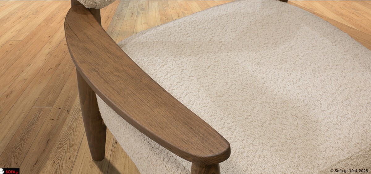 Μοντέρνα πολυθρόνα από μασίφ οξιά με επένδυση σε ύφασμα της επιλογής σας - πολυθρόνα Άβρα με 15ετή εγγύηση ποιότητας