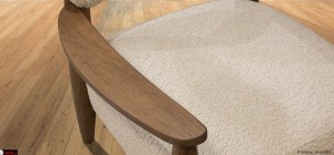 Άνετο κάθισμα και σταθερή βάση από φυσικό ξύλο οξιάς - πολυθρόνα Άβρα με δυνατότητα επιλογής υφάσματος και απόχρωσης ξύλου