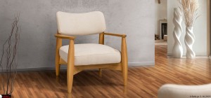 Μοντέρνα πολυθρόνα από μασίφ οξιά με επένδυση σε ύφασμα της επιλογής σας - πολυθρόνα Άβρα με 15ετή εγγύηση ποιότητας
