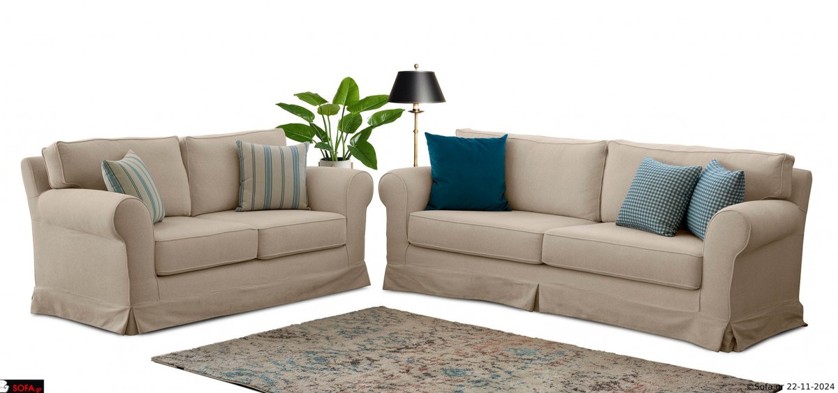 Καναπές country style με φορετό ύφασμα