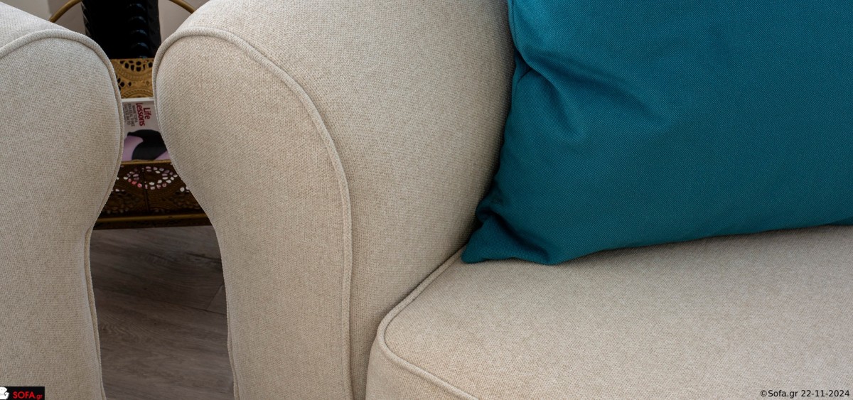 Καναπές country style με φορετό ύφασμα