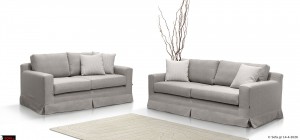 Σαλόνι προσφοράς σε μπεζ χρώμα. Μοντέρνο σετ καναπέδων με σκελετό από πλανισμένη οξιά, σε προσιτή τιμή.