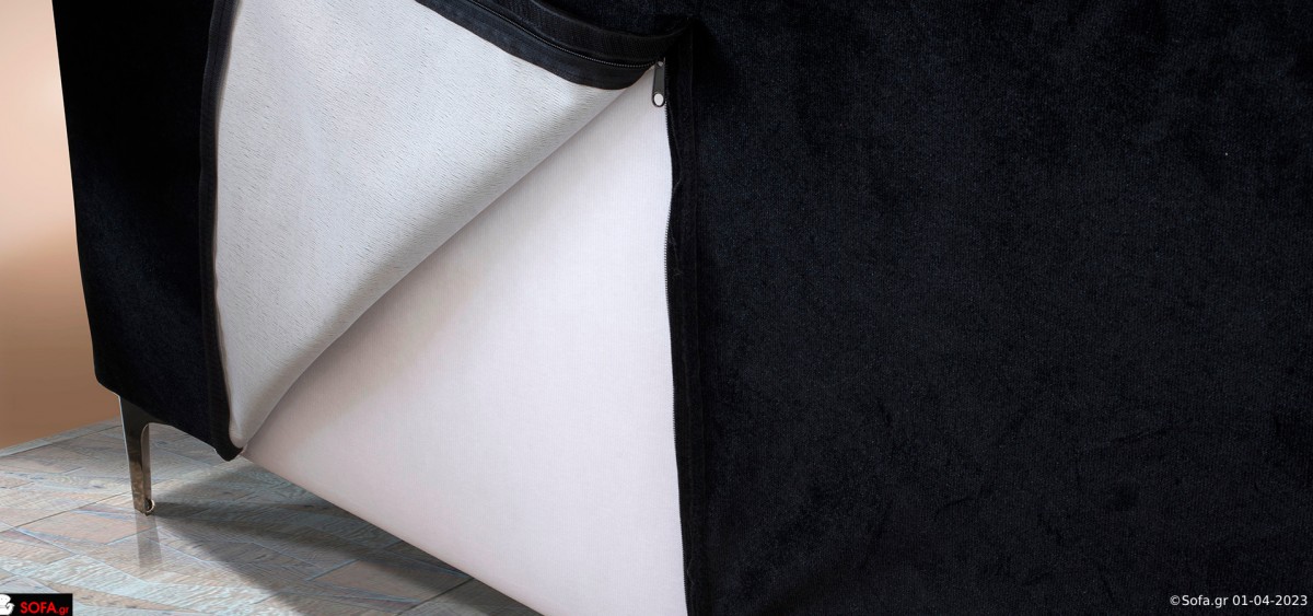 σαλόνι με ψηλό μεταλλικό ποδαράκι και λεπτό μπράτσο για να κερδίζετε περισσότερο ωφέλιμο κάθισμα