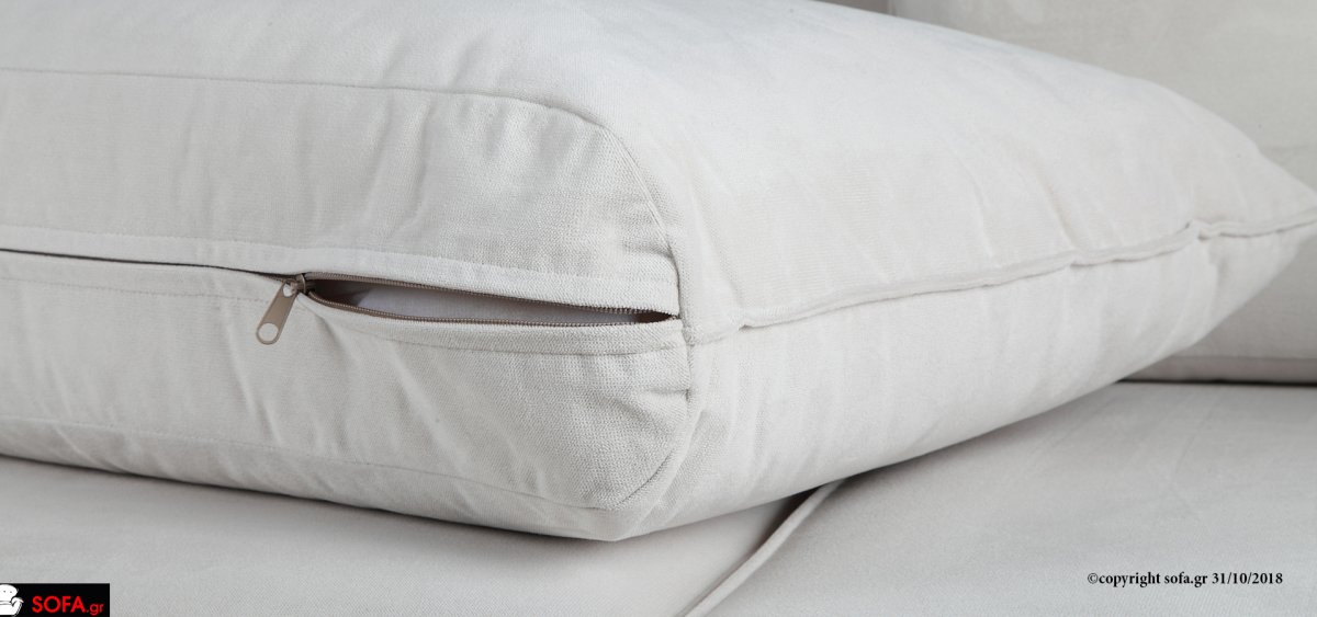 οικονομικό σαλόνι, τριθέσιου και διθέσιου καναπέ σε ανοιχτόχρωμο αποσπώμενο ύφασμα