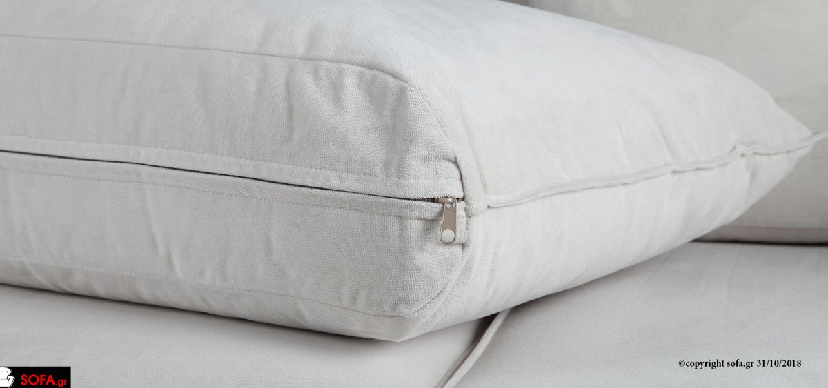 οικονομικό σαλόνι, τριθέσιου και διθέσιου καναπέ σε ανοιχτόχρωμο αποσπώμενο ύφασμα