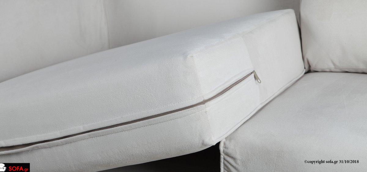 οικονομικό σαλόνι, τριθέσιου και διθέσιου καναπέ σε ανοιχτόχρωμο αποσπώμενο ύφασμα