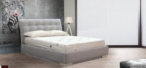 μασίφ υφασμάτινο κρεβάτι με  καπιτονέ και αποσπώμενο ύφασμα