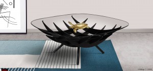 Το τραπεζάκι σαλονιού Arc σε μοντέρνο χώρο με industrial αισθητική