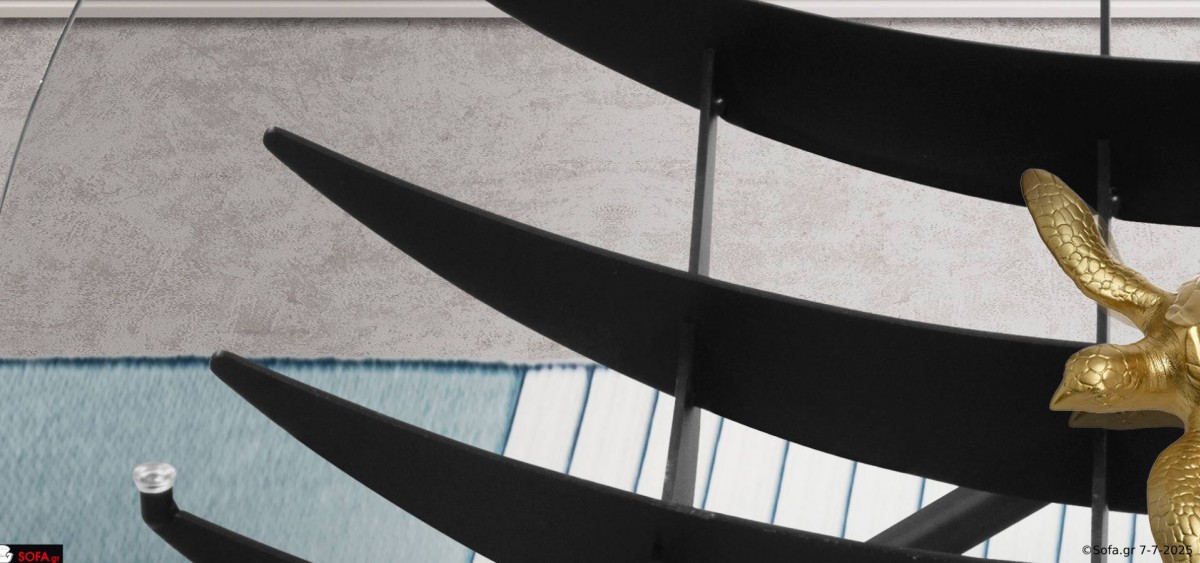 Τραπεζάκι σαλονιού Arc με αρχιτεκτονικό design, μεταλλική βάση και γυαλί ασφαλείας