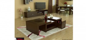 Μοντέρνο τραπεζάκι σαλονιού βέγκε, με πολλούς αποθηκευτικούς χώρους, σε προσιτή τιμή.